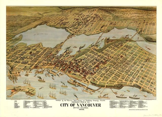 Mappa antica di Vancouver