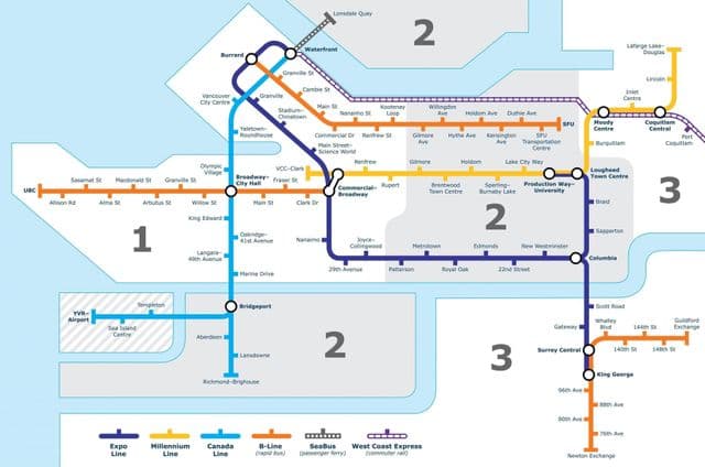 Mappa delle zone di Vancouver