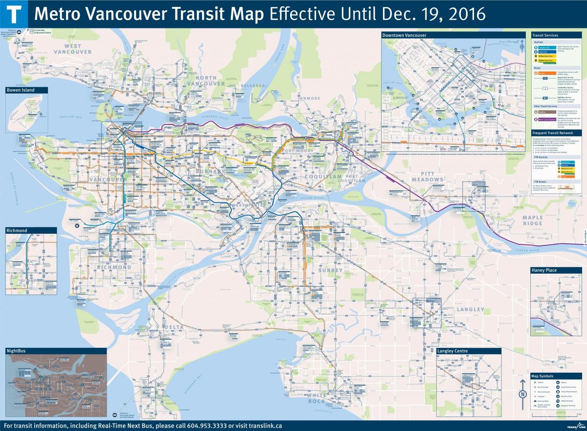 Mappa della stazione degli autobus di Vancouver