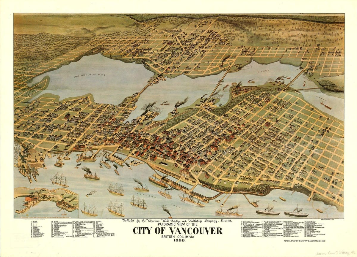 Mappa antica di Vancouver