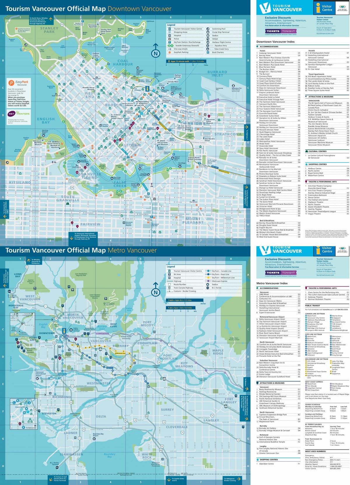 Mappa delle stazioni della metropolitana di Vancouver