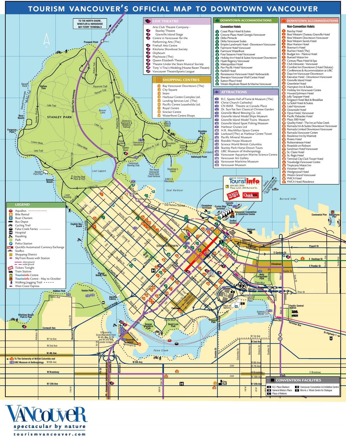 Mappa turistica di Vancouver