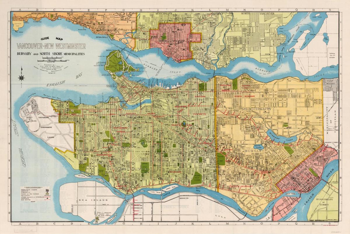 Mappa storica di Vancouver
